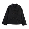 Two-color Retro Short Trench Coat Classic Women's Short Trench Coat With Epaulettes is Suitable For Elegant Wais