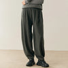 Women Cashmere Pants Autumn Winter Casual Loose Long Bloomers 100% Cashmere Knit Pants Chic Drawstring Pocket Cashmere Trousers