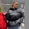 Thick Women's Cotton Coat High Collar Full Sleeve Zipper Elastic Lace Up Loose Warm Female Coats Autumn Winter Lady Jacket