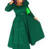 Autumn Stylish Women Evening Party Dress Long Puff Sleeve Elegant Pleated A-Line Gowns Birthday Wedding Celebrate Robes