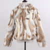 Genuine Rabbit Fur Coat Women Real Rabbit Fur Jacket Lady Winter Fur Overcoat Customized Big Size Mandarin Collar