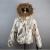 Russian Women Real Rabbit Fur Coats Winter Warm 100% Natural Rabbit Fur Jacket Lady Warm With Raccoon Fur Hooded Outerwear