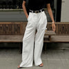 Autumn White High-Waisted Wide Leg Pants Women Versatile Simple Office Lady Suit Pants Casual Loose Straight Trousers