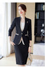 Apricot Suits Women Autumn Temperament Business Formal Blazer And Skirt Sets Office Ladies Work Wear Black