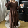 Spring Ruffled Lantern Sleeve Pleated Dress Atmospheric Design Sense Pleated Long Dresses Women's Clothing