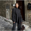Diagonal Buckle Stand Collar Loane Taupe Asymmetrical Plaid Blazers Spring Casual Coats Vintage Woman's Outerwear Clothing