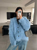 Women Autumn Furry Sweater Coat Single Button Design Knitted Warm Coat Thick Cardigans Clothes Tops For Women Sweater