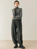 Women Cashmere Pants Autumn Winter Casual Loose Long Bloomers 100% Cashmere Knit Pants Chic Drawstring Pocket Cashmere Trousers