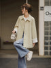 Women Mid Long Windbreaker Autumn Trench Coat Raglan Sleeve Lace Korean Style Ladies Outer Coat