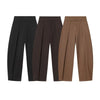 Women Wide Leg Pants Retro Dark Color Pleated Trousers High Waist Casual Work Office Straight Pants