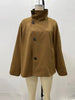 Women's Reversible Double Sided Wearable Short Jacket Stand Collar Asymmetrical Button Plaid Coat Stylish Versatile Outerwear