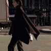 Women's Shawl Wrap Poncho Cape Cardigan Shawls for Fall Winter Spring Loose Stand Collar Asymmetric Knitted Cape Jacket