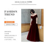 Spring Long Elegant Wine Red Soft Velvet Evening Party Wedding Dresses for Women Off Shoulder Maxi Dress