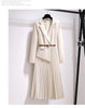 Spring Autumn Women's Dresses Suit Collar Stitching Fake Two-Piece Elegant Lady Office Long Dress Vestidos