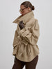 Stand Collar Lace Up Trench Chic Coat Women Long Sleeves Single Breasted Short Windbreaker Spring Daily Street Lady Jacket