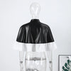 Women's Coat Stand Collar Single Breasted Ruffle Hem Patchwork Female Cape Early Spring Chic Holiday Lady Capes