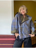 Women Reversible Button Loose Jacket Plaid Contrast Splicing Lapel Collar Long Sleeve Short Coat Chic Daily Commute Street Wear
