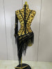 Women Colorful Sparkly Rhinestones Tassel Sexy See-Through Dress One Shoulder Latin Dance Outfits Nightclub Party Stage Costume