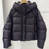 Women Solid Hooded Glossy Padded Jacket Long Sleeve Stand Zipper Fluffy Warm Coat Autumn Winter Chic Casual Street Jackets