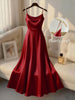 Pearl Strap Satin Slip Retro Dress Women's Elegant Solid Color Dress Strap Handmade Beaded Waist Collection Satin Gilded Dresses
