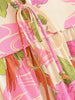 Boho White Blue Totem Print Bow Lacing up Neck Long Straight Dress Women Viscose Cotton Full Sleeve Maxi Robe Holiday