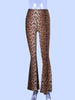 high waist leopard print flare leggings autumn winter women sexy bodycon trousers club pants