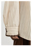 Women Shirt Loose Striped Long Sleeve Female Blouses Butterfly Button Cotton Girl Coat Autumn Winter