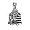 Fall Striped Patchwork Women Blue Suit Neck-mounted Vest+ Modern Straight Pants Night Party Streetwear Set