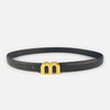 Thin 2.5cm Belts for Women Girls Waist Belt Cowhide Leather MetalBuckle Belt Leisure Dress Jeans Waistband