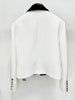High Street Designer Jacket Women's Shawl Collar Color Block Blazer