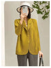 Pleated Blazers For Women Spring Lapel Single Breasted Long Sleeves Coat Female Coat 2DA3117