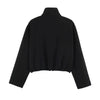 Women Minimalist Chic Pleated Zipper Jacket Early Autumn/Fall Street Elegant Jacket Commute Leisure Jacket