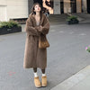 Winter Thick Women's Long Imitation Mink Plush Cardigan With Integrated Fur Eco-Friendly Hooded Fur Coat Solid Color