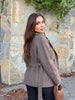 Women Black Belted Double Breasted Coat High Neck Long Sleeve Tailored Fit Elegant Jacket Winter Office Casual Outerwears