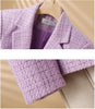 Autumn Winter Female Tweed Woolen Suit Outerwear Women Formal Blazer Ladies Long Sleeve Work Wear Jacket Coat