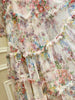Hit Color Print Dresses For Women Round Neck Lantern Sleeve High Waist Folds Elegant Dress Female Clothing