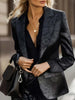 Women printing Jacquard Blazer Slim Fit Long Sleeve Lapel Suit Jacket Casual Formal Office Work Outerwear Black jacket suit Coat