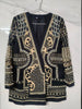 Beaded V-neck Blazers for Women Streetwear Suit Jacket Coat Outerwear Female Clothing