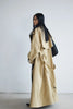 Spring Autumn Oversized Khaki Extra Long Trench Coat for Women Raglan Sleeve Sashes Double Breasted Clothes Overcoat