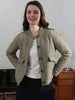 Autumn Jacket For Women Elegant Solid Quilted Coat Long Sleeve Single Breasted Outerwear Casual Maternity Outfit Tops