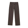 Woman Clothes Commuting Mom Jeans Minimalist Retro Brown Washed Denim Pants Medium Waist Straight Jeans Women