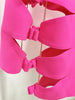 High Street Designer Stylish Dress Women's Long Sleeve Sexy Hollow Out Bow Dress Hot Pink
