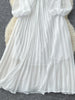 Spring Autumn Elegant Dress for Women French Mushroom Edge Crimping Loose Chiffon Long Sleeve Long Dress C141