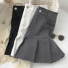 Y2K Vintage High Waist Pleated Skirt Women College Style Uniforms Safety Pants Mini Skirts Woman Korean Street Slim A-Line Skirt