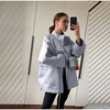Drawstring Waist Button Women Cargo Jacket Long Sleeve Pockets Spring Casual Female Coat Street Commute Lady Outwear Tops