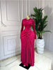 Women Mesh See Through Print Ruched Stacked Long Maxi Dress Spring Sexy Evening Party Vacation Dresses Vestidos
