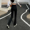 Woman American High Waist Slim Fit Bell Bottom Jeans Female Y2k Flare Pants Girls Elastic Designer Black Denim Trousers