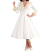Year Christmas Dress Women Christmas Sexy Costume Long Sleeve V Neck Plush Warm Party Pleated Elegant Tunic Swing Dresses