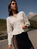 and Elegant Sweater Coat Autumn and Winter Design Sense Temperament Slim Short V-neck Women's Knitted Cardigan