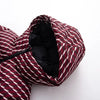 Winter Women's Elegant Hooded Zipper Burgundy Skiing Padded Sport Coats Lady Chic Thicken Warm Windproof Jackets Parkas